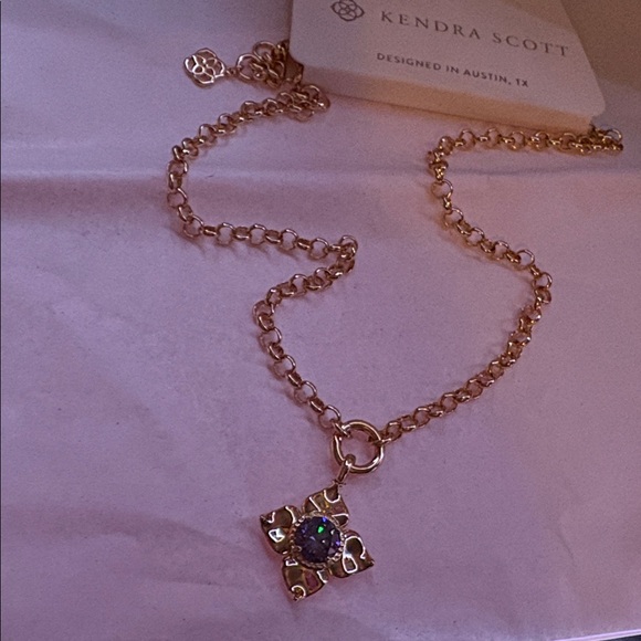 Kendra Scott Lily 14K Gold Over Brass Chain Pendant Necklace nwt
